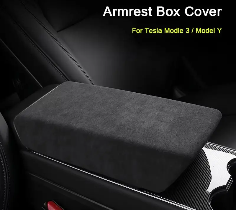 

Для Tesla MODEL 3 Модель Y 2022 2021 2020 2019 2018 Супер замшевая накладка на центральный подлокотник автомобиля, панель, накладка, накладка в виде ракушки