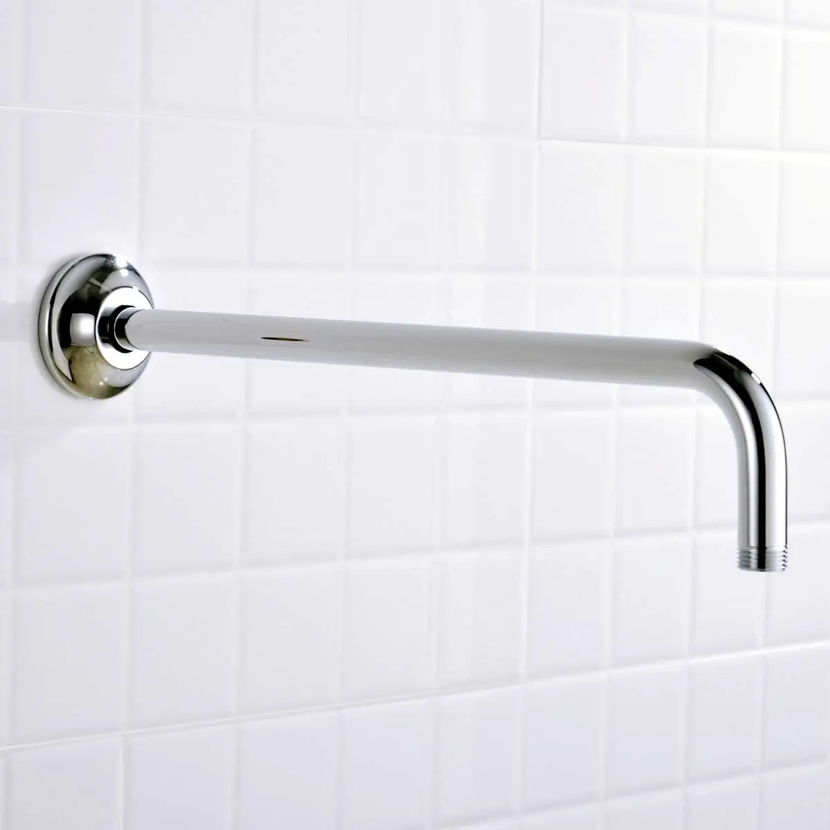 Polished Chrome 12 Inch Shower Arm Wall-Mounted Rain Shower Head Extension Arm