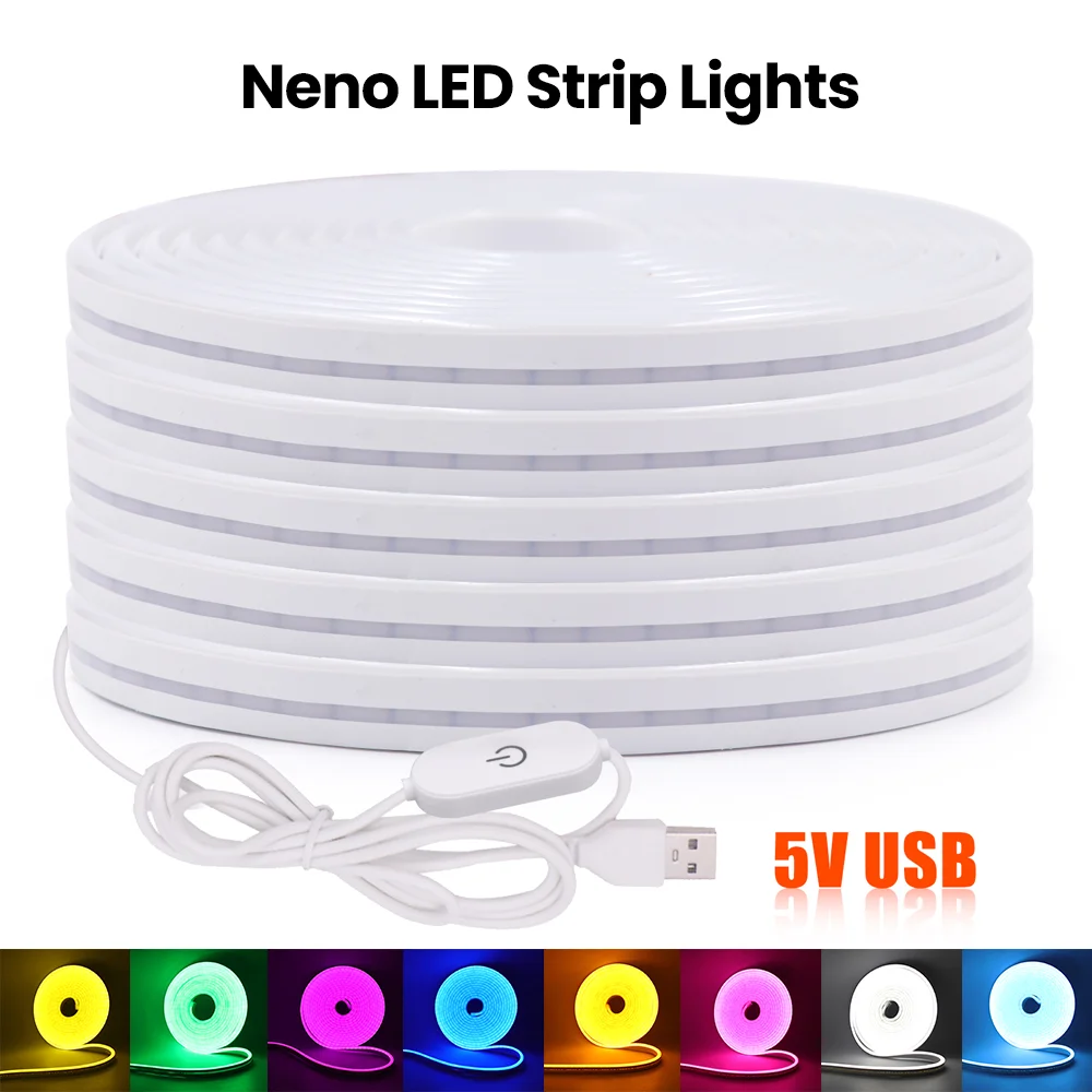 

Dimmable Neon Light DC5V 2835 LED Strip Light with Touch Switch 6x12mm 120Leds/m Waterproof Neon Rope Ribbon Tape Outdoor Decor