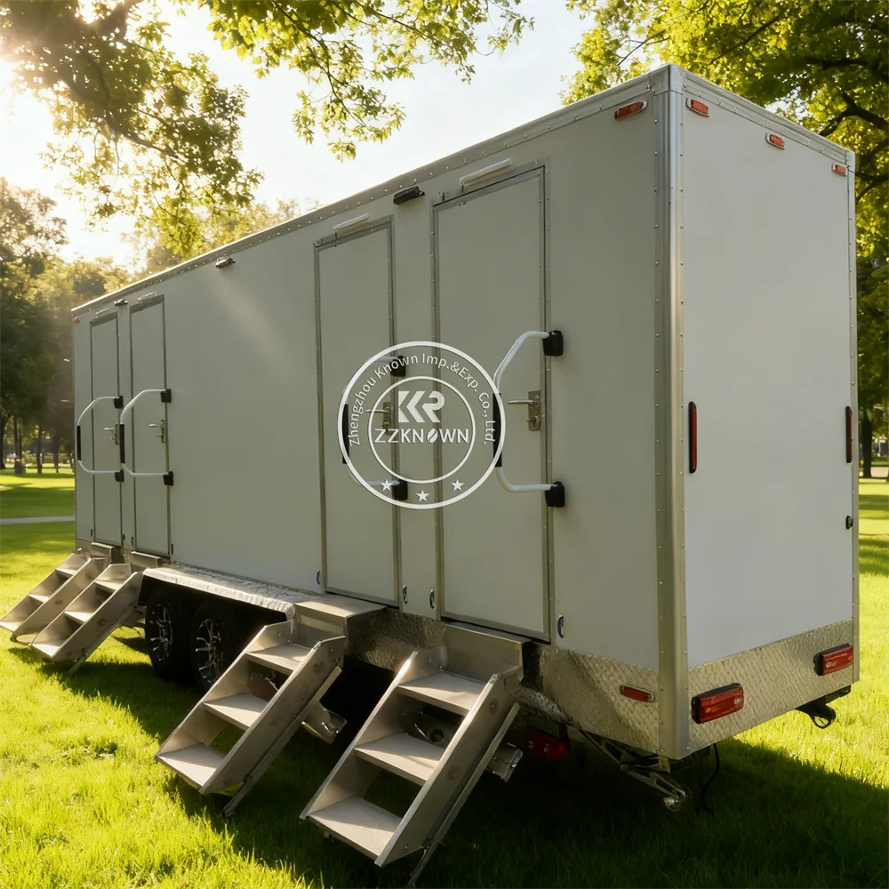 Factory Wholesale VIP Mobile Bathroom Portable Restroom Unit With Air Conditioning Mobile Wedding Toilet Trailer For Sale
