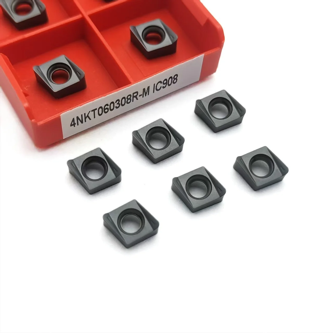 4NKT060308R-M IC908 Double Sided High Feed Carbide Milling Inserts Square Shoulder Original CNC Metal Machining Blades