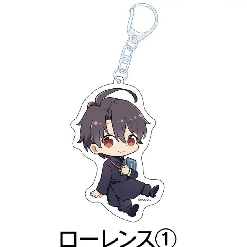 Wholesale Hot Anime Saint Cecilia&Pastor Lawrence Acrylic Pendant Keychains Cosplay Prop Cell Phone Pendant Gifts 6cm bag charm