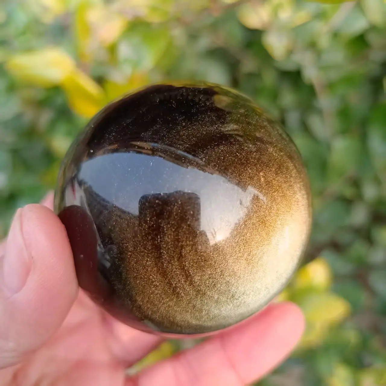 Natural Gold Cat's Eye Obsidian Ball, Quartz Crystal Ore Ball, Mineral Reiqi Healing, Demagnetized Obsidian