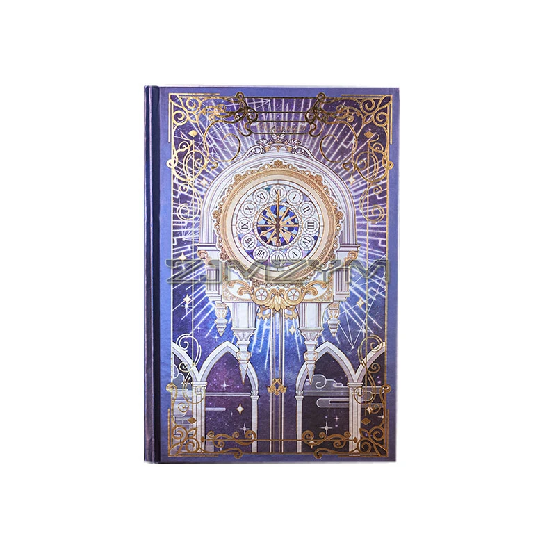 Diario de cuaderno de lácteos en blanco colorido Vintage Magic Castle, diarios de ilustración cubierta de estampado de papel diario Personal, 128 páginas