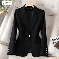 NAVIU-Blazer Noir à Manches sulfpour Femme, Veste Slim, Manteau de Travail, Nouvelle Mode d'Automne