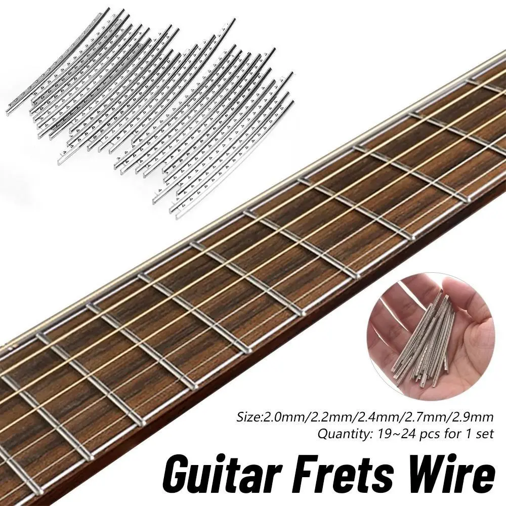 New 2.2mm Guitar Fret Wire 2.7mm White Copper Guitar Playing Accessories 24Pcs/ Set Fingerboard Frets Ukulele