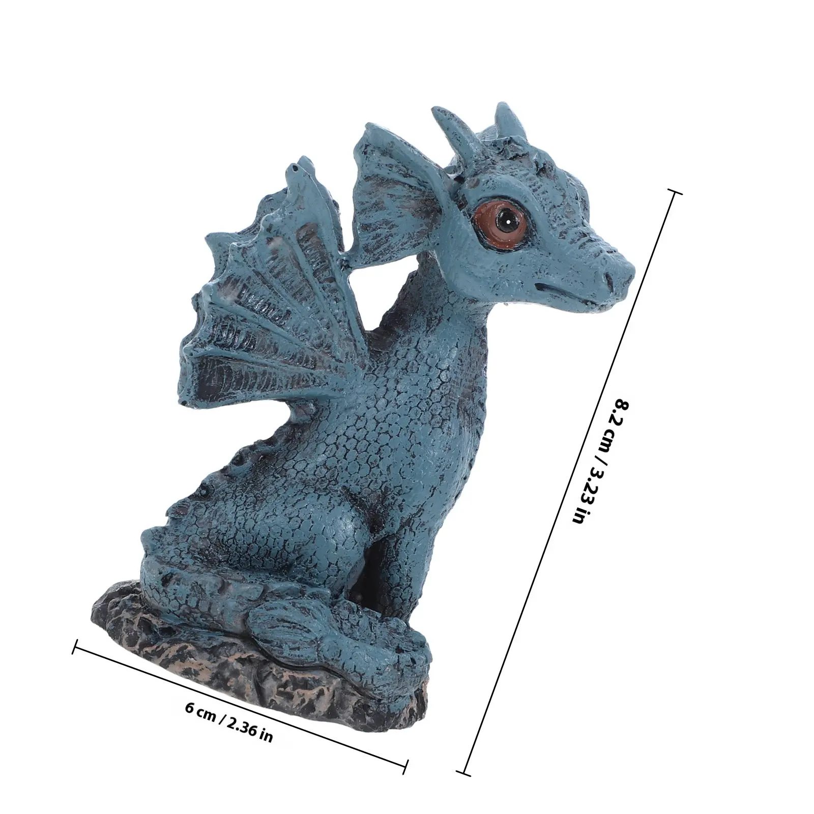 Exquisite Dragon Resin Micro Landscape Ornament Garden Patio Yard Outdoor Decor Small Indoor Desk Nightstand Statue Fantasy