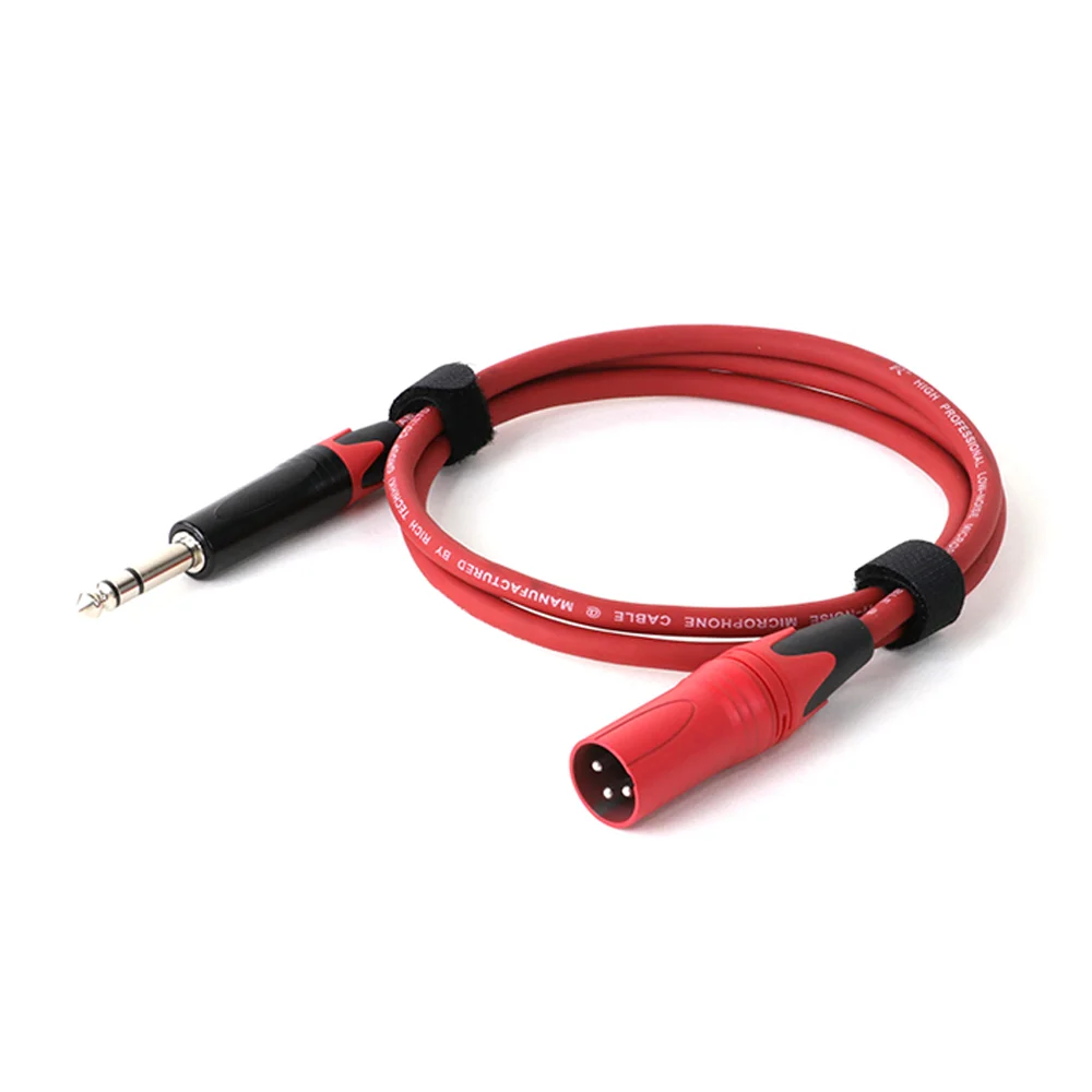 1 szt. Kabel mikrofonowy XLR 3-stykowy do gniazda 6.5mm mikrofon ołowiany przewód Aux 6.35mm/6.5mm męski do XLR przewód męski do wzmacniacza Pro