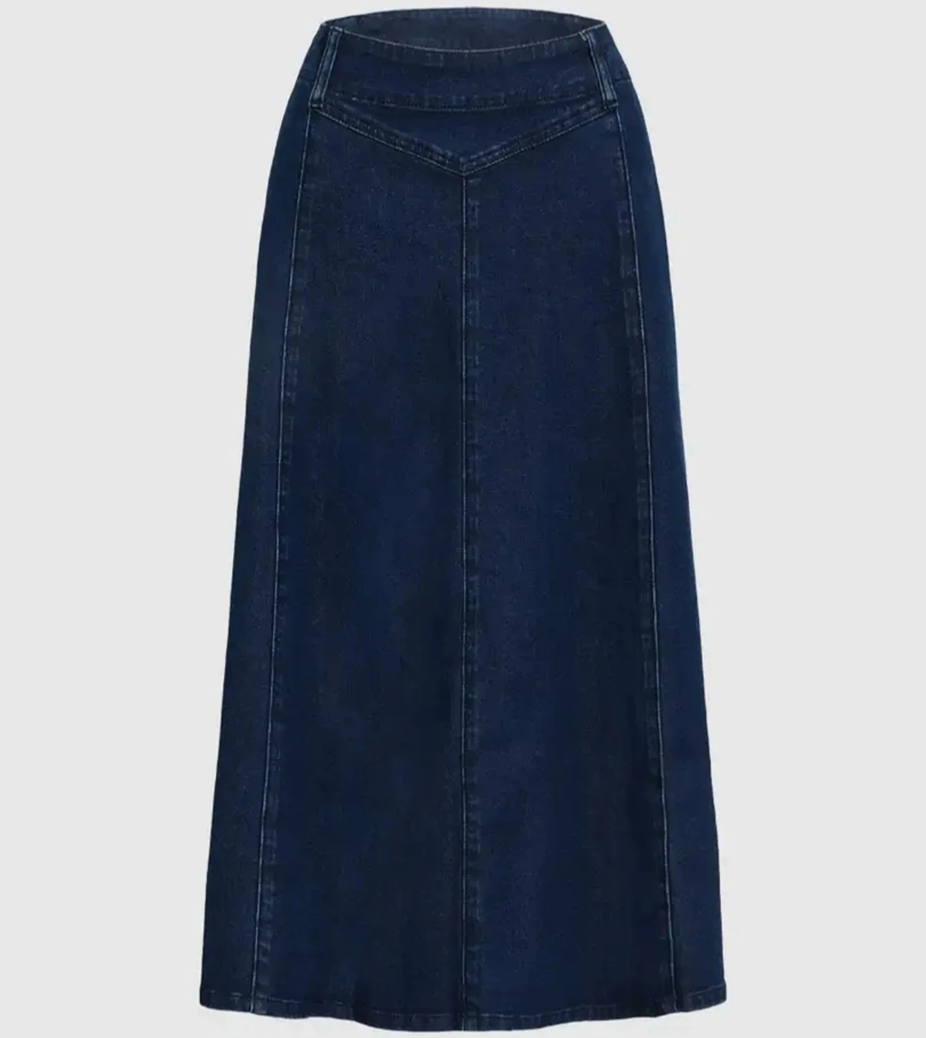 Denim Skirts for Women Vintage Basics Long Skirt Stretch Washed Distressed Zipper Female 2026 Spring Summer Streetwear A Line