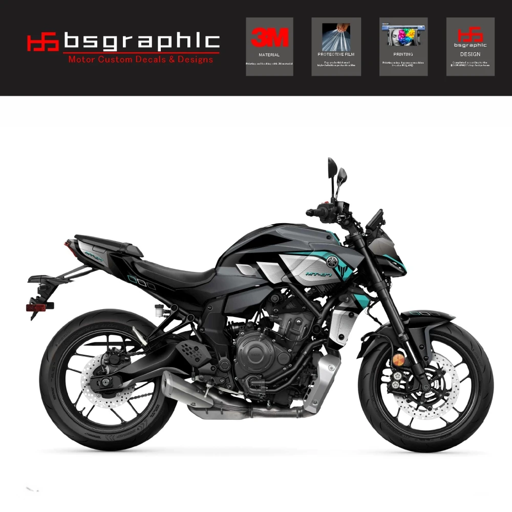 

Защитная наклейка на обтекатель кузова мотоцикла, уличный велосипед, графический комплект на день рождения, серый для Yamaha Mt-07 MT07 2025 2026