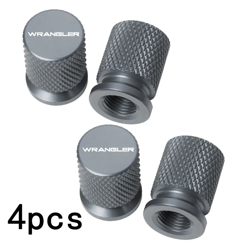 For Jeep Wrangler JK JL TJ YJ Accessories 4pcs Car Wheel Tire Valve Caps Tyre Stem Covers Airdust Waterproof