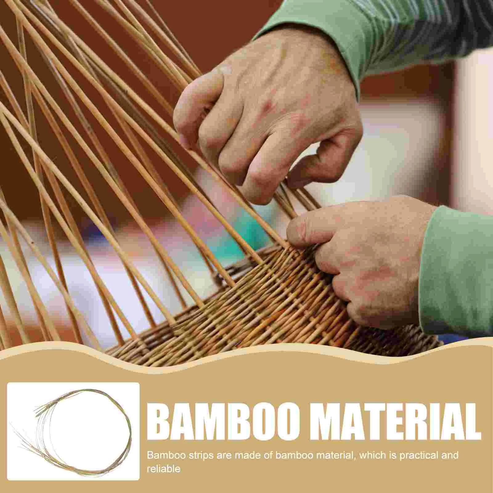 7 Pcs Bamboo Strips Handmade Materials for Weaving Wide DIY Basket Reeds Coil Furniture