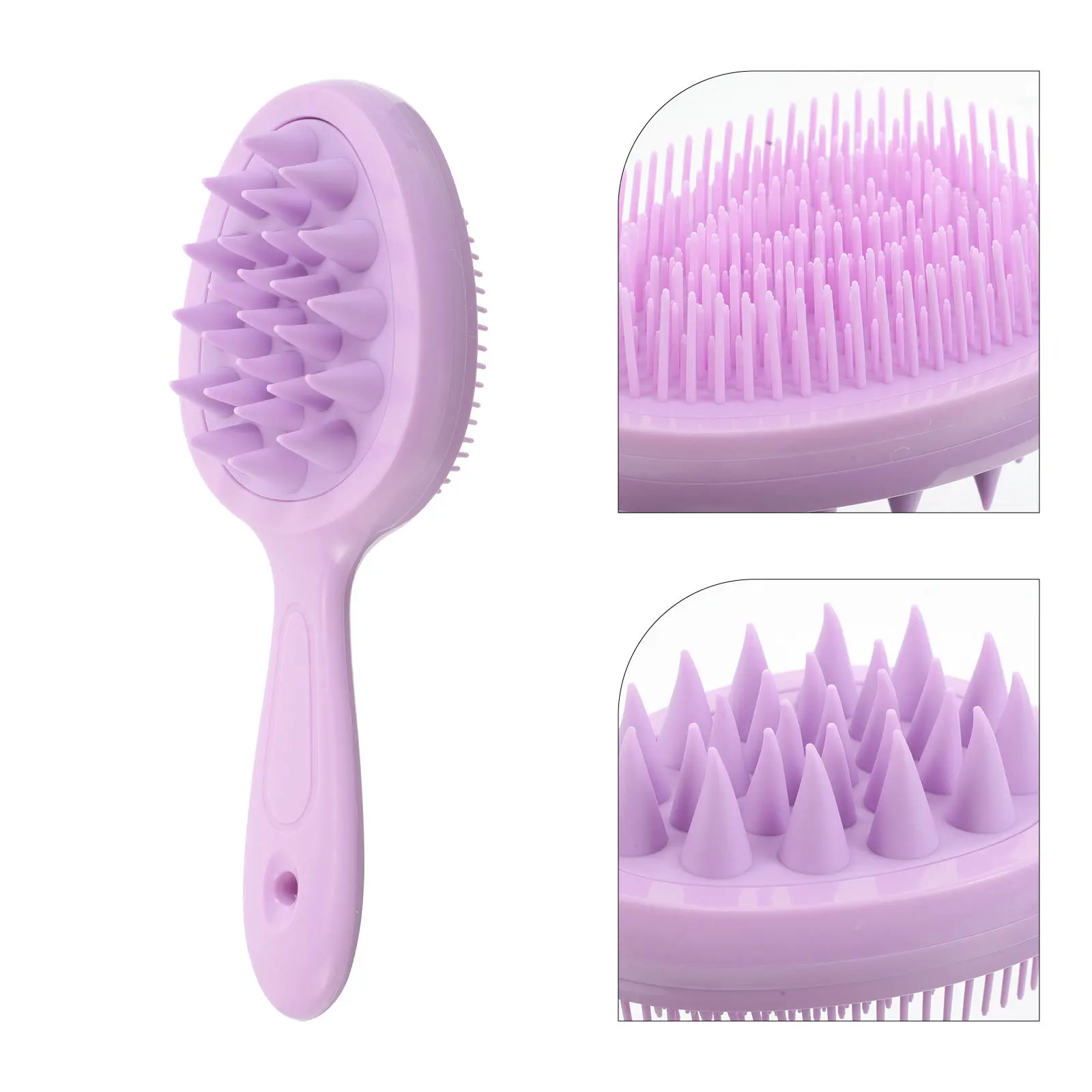 

Silicone Long Handle Hair Scalp Brush Double Scrubber Scalp Massager Exfoliator Double Tooth Hair Comb
