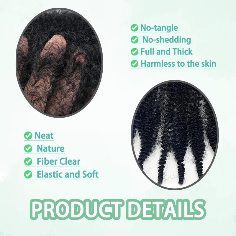 Rambut Afro Twist 8 Paket Rambut Kepang Marley Sintetis Lentur dan Lentur, Rambut Kepang Terpisah untuk Rambut Locs Lembut, Rambut Crochet