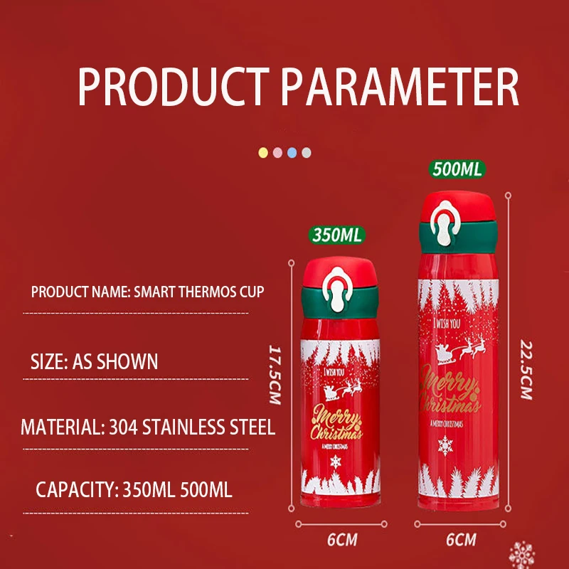 304 stainless steel Christmas and New Year gift spring thermos cup male and female students creative water cup net red simple cu