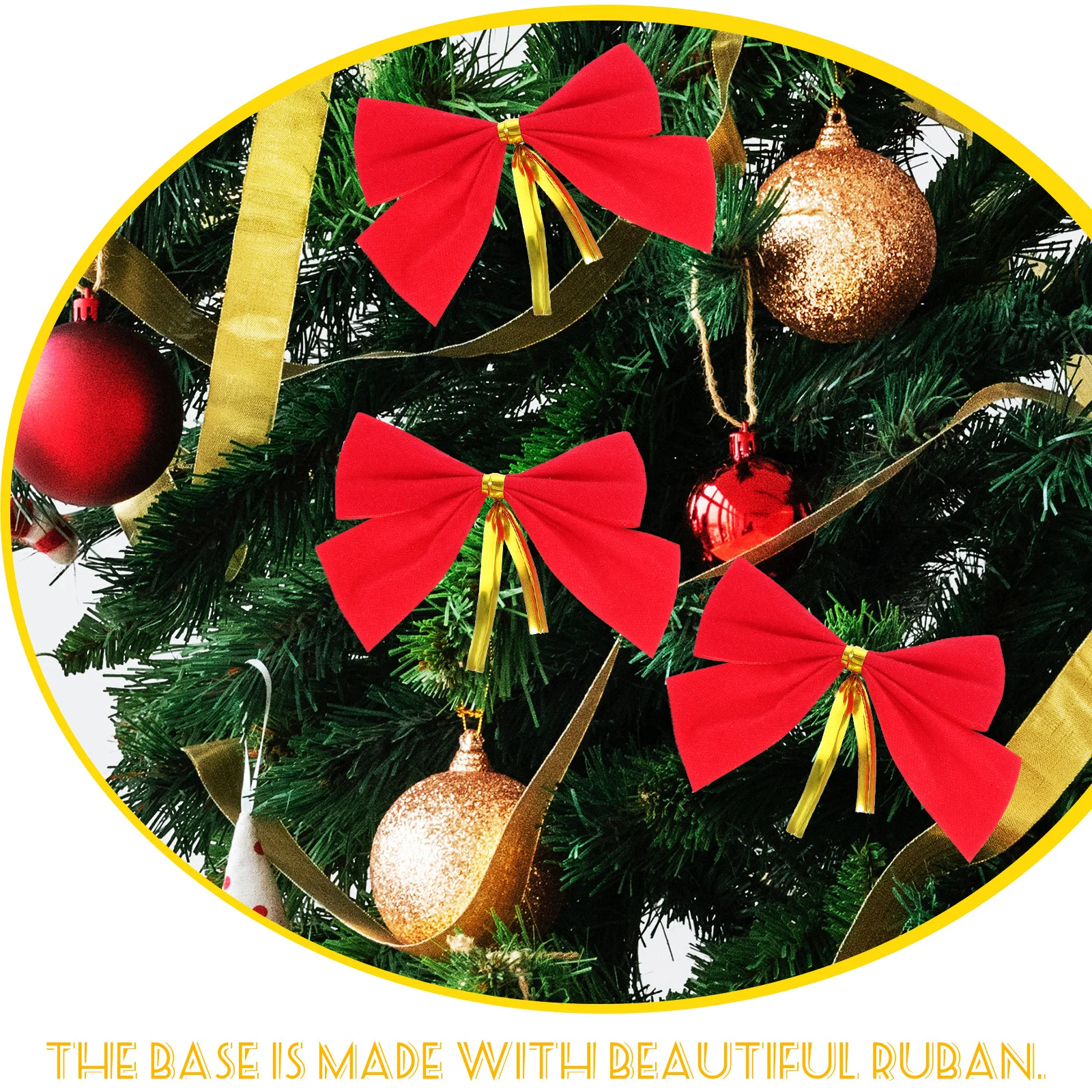 

10 Pcs Bowknots Wrap Bows Holiday Christmas Ribbons Wreath Tree Decoration Decorations Topper