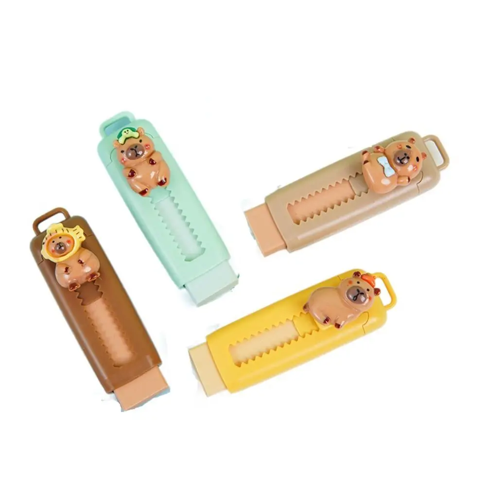 1PC 4B Capybara Eraser Cute Push Pull Clean Stationary Mess Free Sketch School Supplies Office