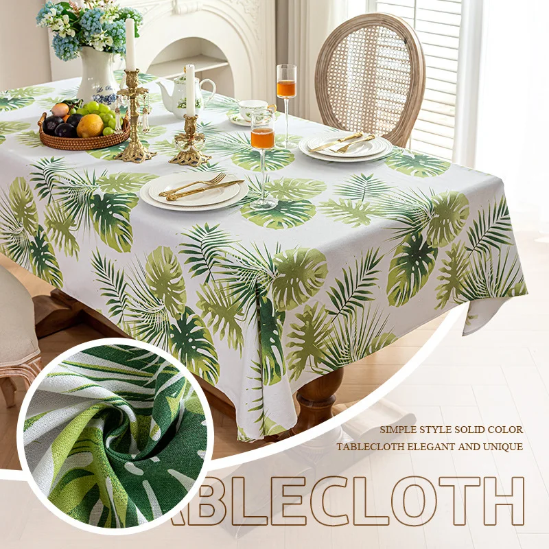 

Скатерть с пасторальным растительным принтом, прямоугольная скатерть из хлопка и льна, грязеотталкивающая прочная защита для мебели