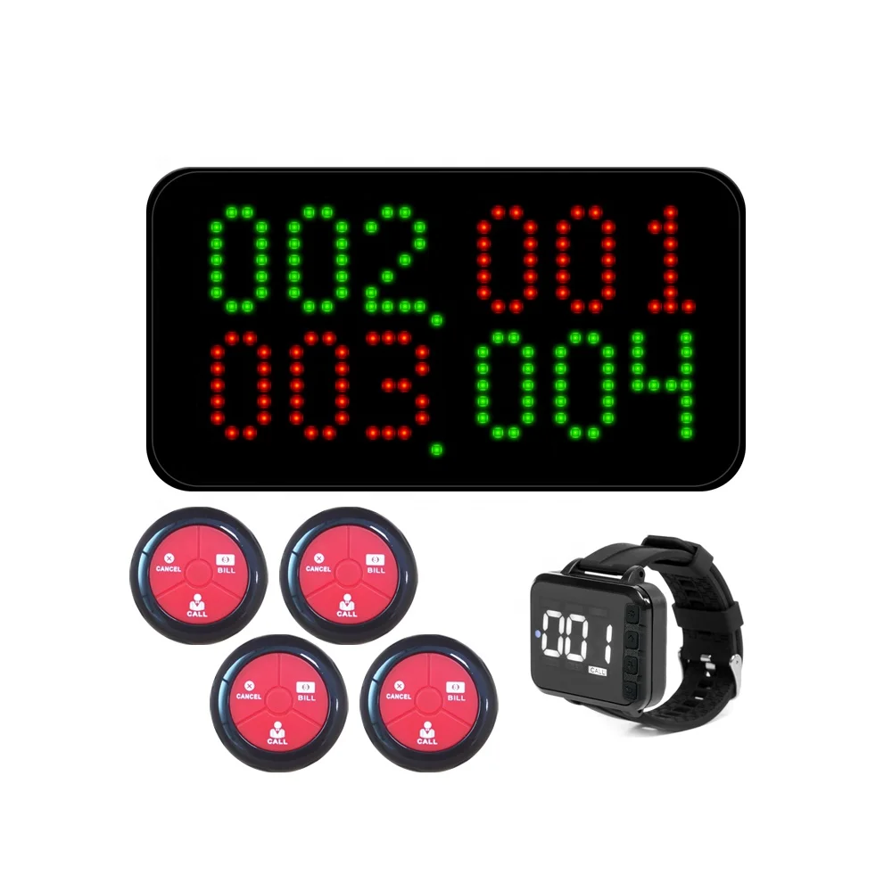 Wireless New Arrival Screen Customer Service Waiter Call Button Table Restaurant Pager Waiter Wireless Call System