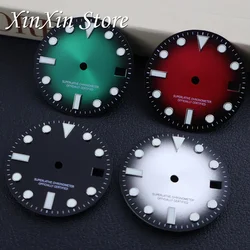 Mod 28.5MM Sunburst Watch Dial High Quality Green Luminous Watch Face Modified For NH35 NH36 4R 7S Men's Mechanical Diving Watch