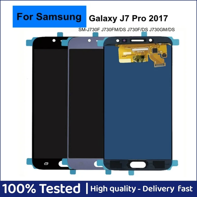

5,5 "TFT для Samsung Galaxy J7 Pro 2017 J730 SM-J730F J730FM/DS J730F/DS J730GM/DS Регулируемая яркость для Samsung J730F LCD