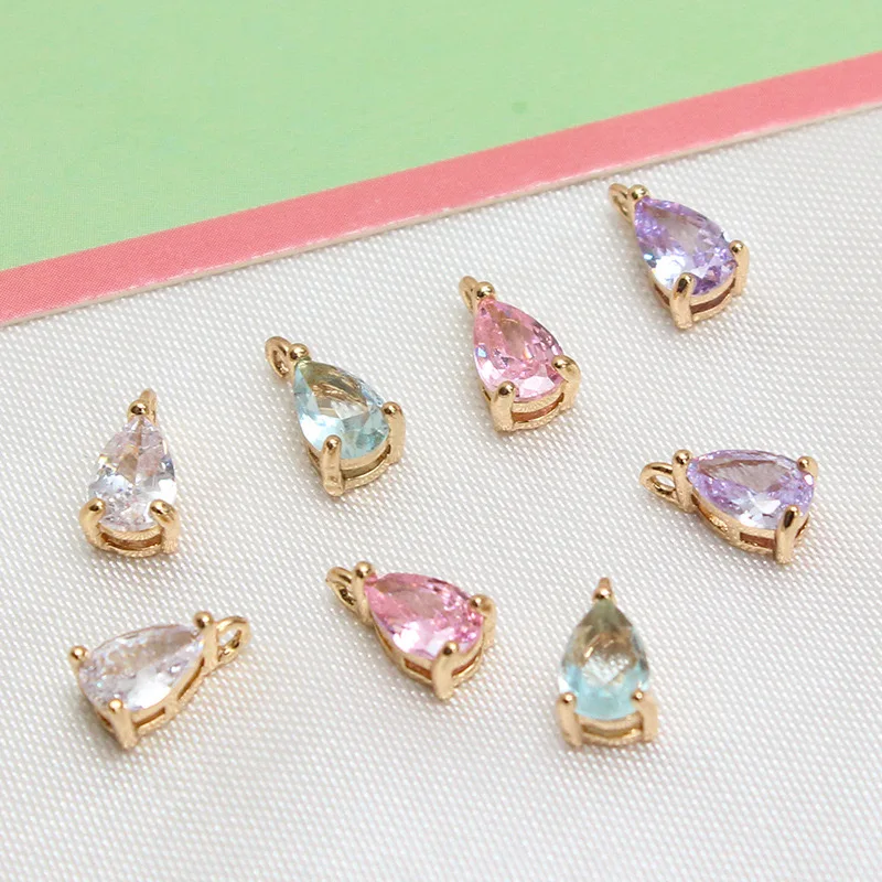 BenS Water drop charms for jewelry making multicolor crystal small pendants Accessories women DIY handmade Supply Wholesale P09