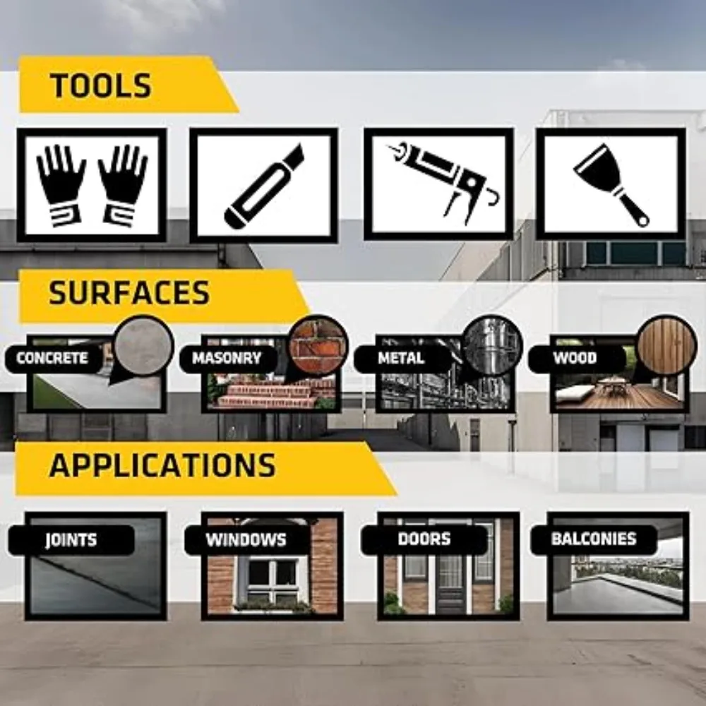 مجموعة Sikaflex 1a الجديدة - مكون واحد، مرن، غير قابل للترهل، ملموسة البولي يوريثين ومانع التسرب للبناء للأسطح الرأسية والأفقية #4