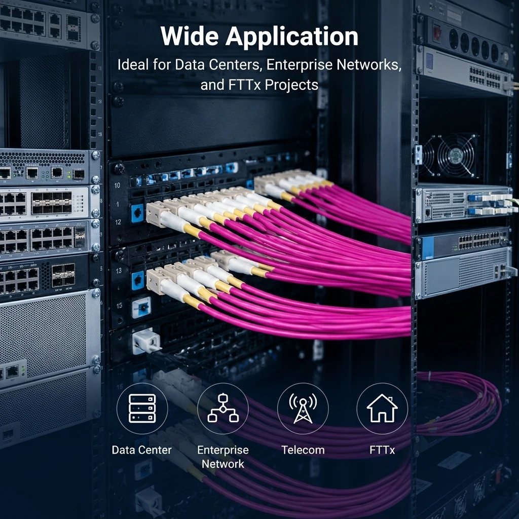 Original UPC LC-LC OM4 2.00mm Fiber Optic Patch Cord 1-100m 50/125 Micron 10/40/100Gbps 10Gigabit MM Duplex Fiber Jumper Pigtail