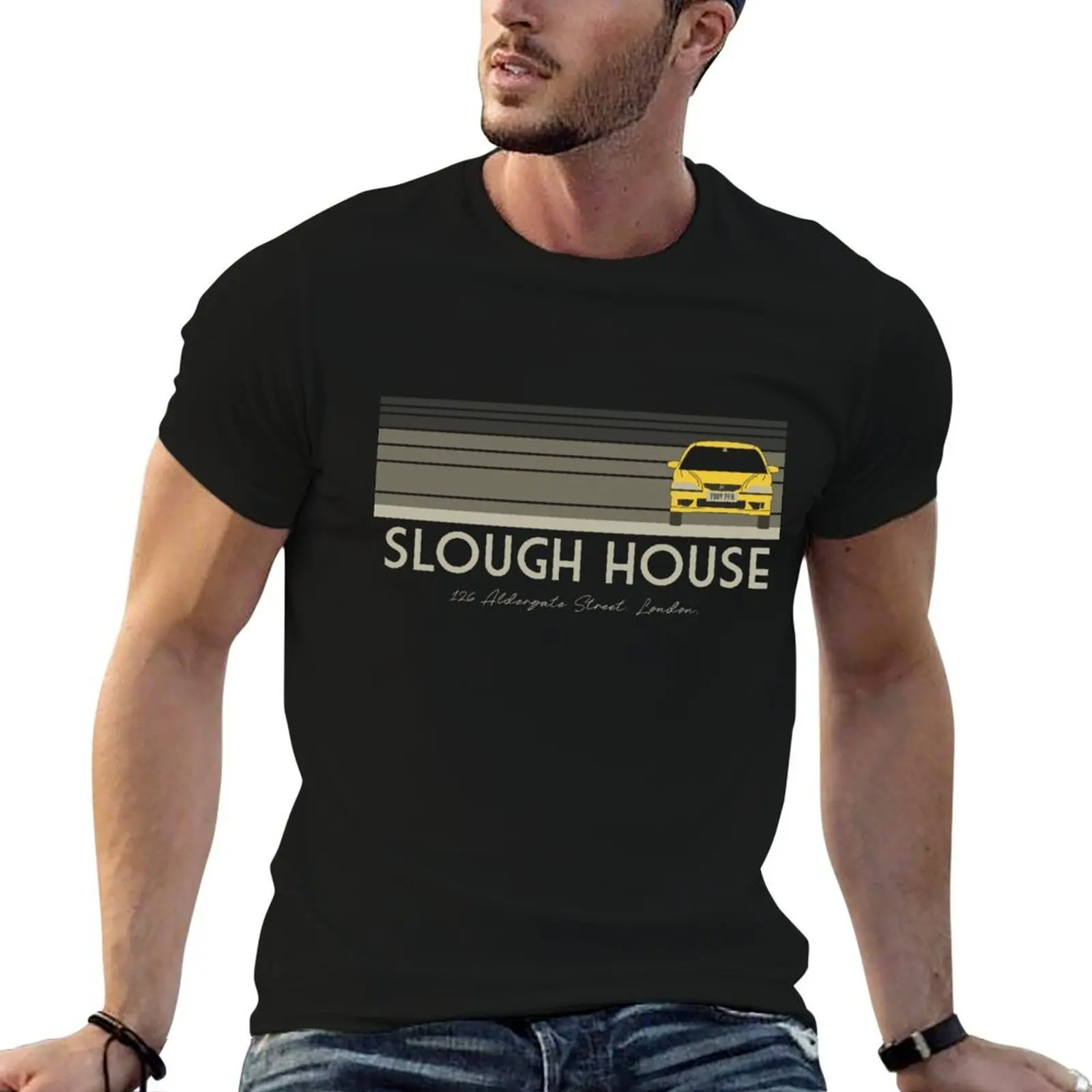 بطيئة الخيول Slough House تي شيرت تي شيرت الرجال 100% القطن الفاخرة العلامة التجارية رجل تي شيرت القطن عالية الجودة تي شيرت