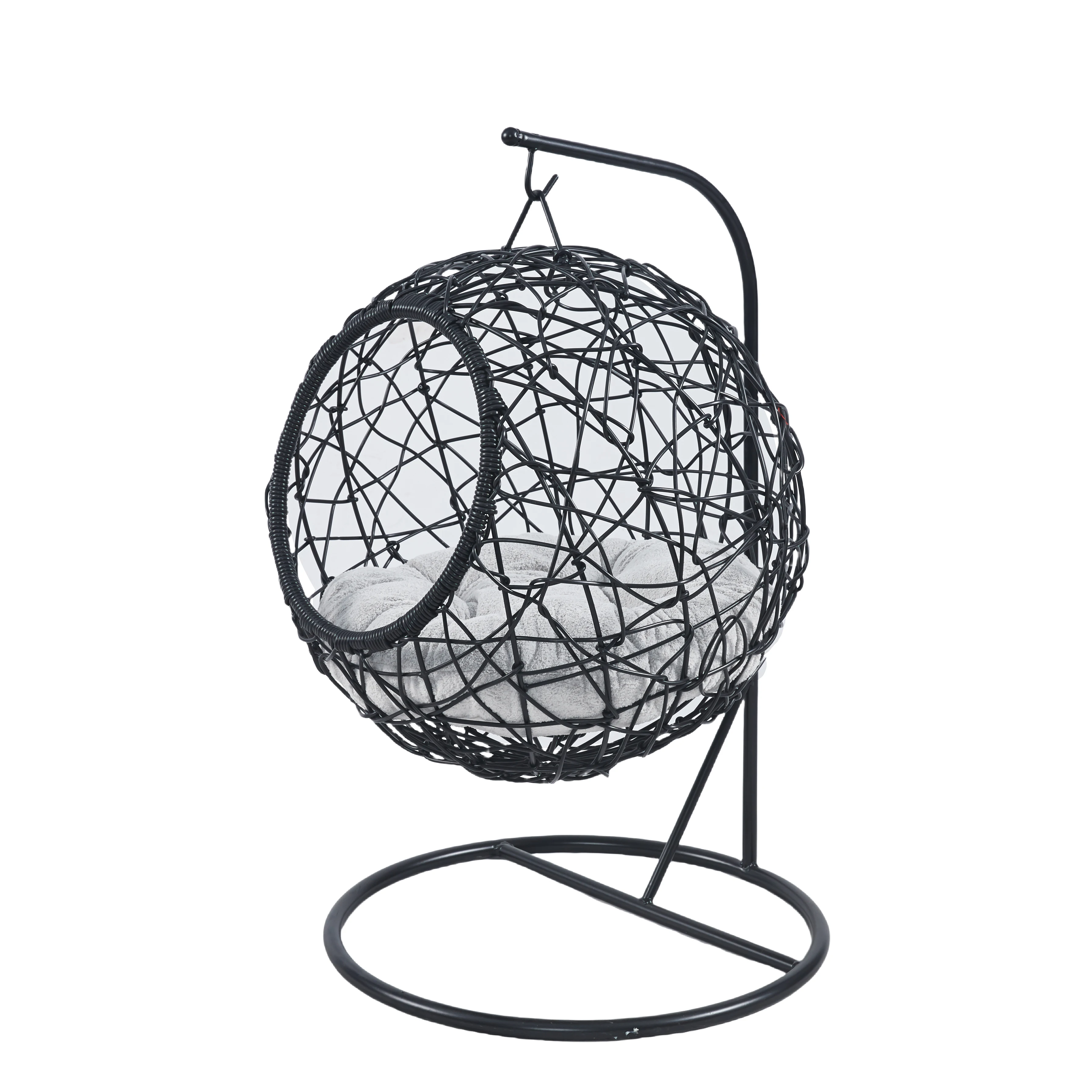 *Pet Rattan Outdoor Garden Patio Cheap Cushion Shape Shaped Wicker Egg Chair Swing Hanging with Stand