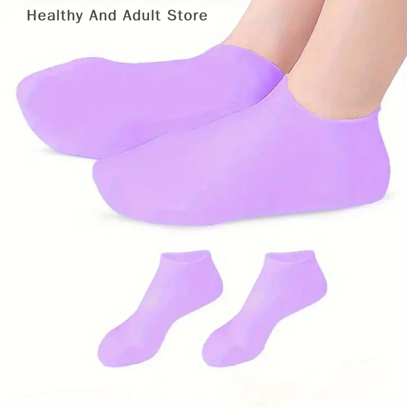 1 زوج سيليكون ترطيب القدم الجوارب ل الجافة متصدع قدم العناية بالقدم الجوارب سبا باديكير الجوارب تدليك ترطيب هلام الجوارب