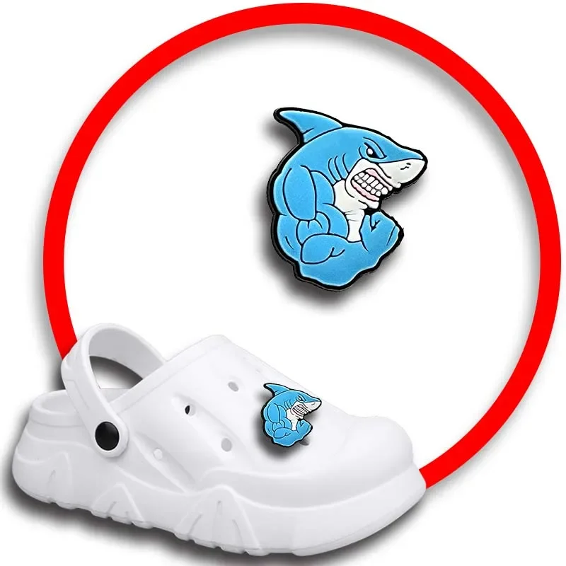 Pack Pins for Crocs Charms Shoes Accessories Shark Decoration Jeans Women Sandals Buckle Kids Favors Men Badges Boy Girl Gift