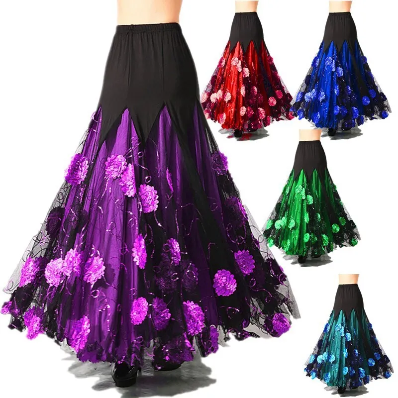 New Modern Dance Skirt, Half Length Training Skirt, Social Dance, Big Swing Skirt, Dance Dress, Waltz Square Dance Dress