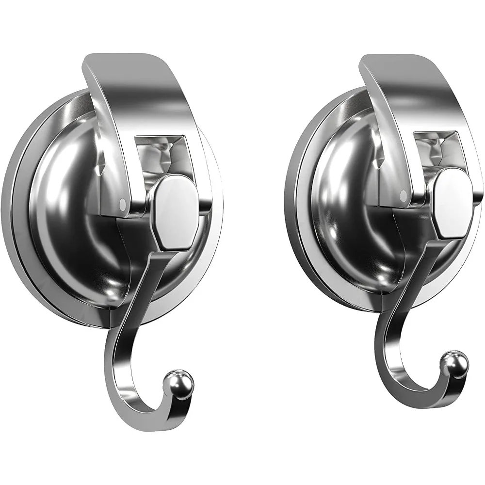 Heavy Duty Shower Hooks with Strong Suction Cups, No Drill Vacuum Hangers for Bathroom Storage,Easy Install & Reusable Wall Hook