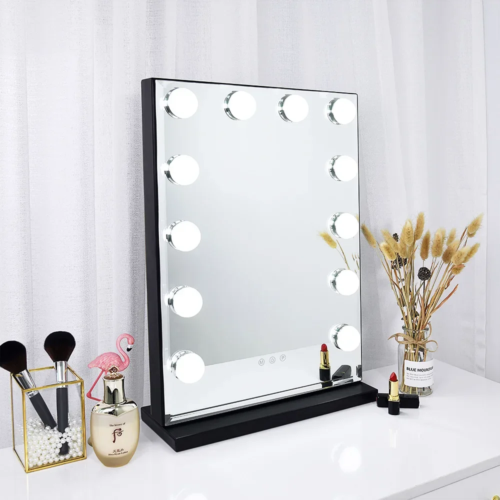 Fashion desktop LED makeup with bulb HD vanity makeup fill light mirror lamp net red princess mirror