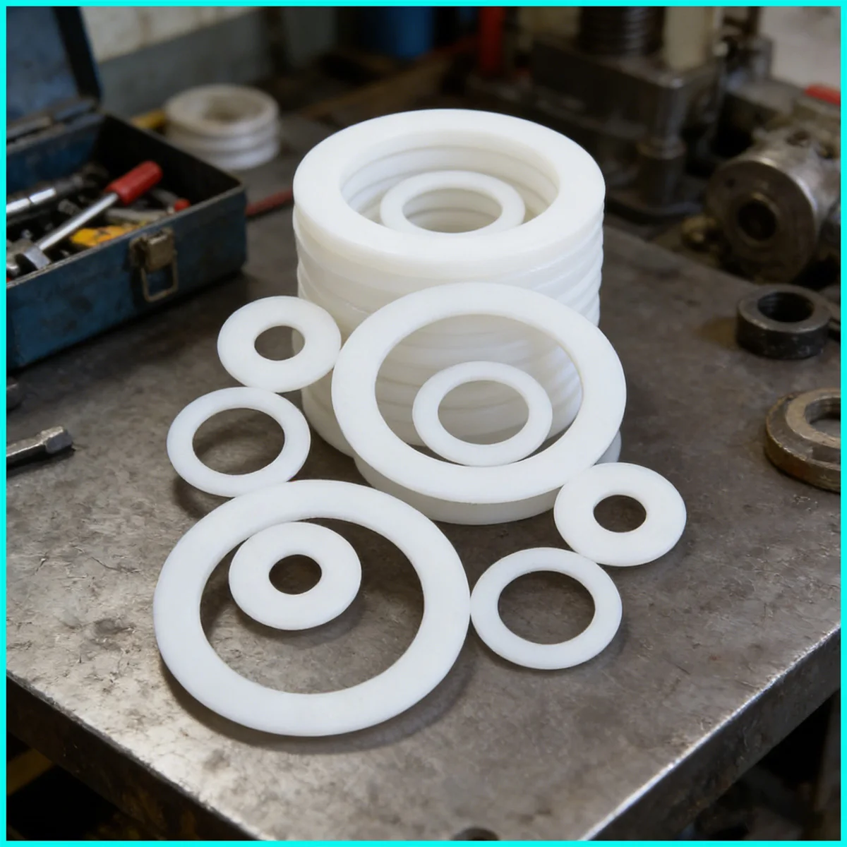 PTFE Gasket High-Temperature Resistant PTFE Gasket Teflon Plastic King Flange Sealing Gasket Thick 1.25mm