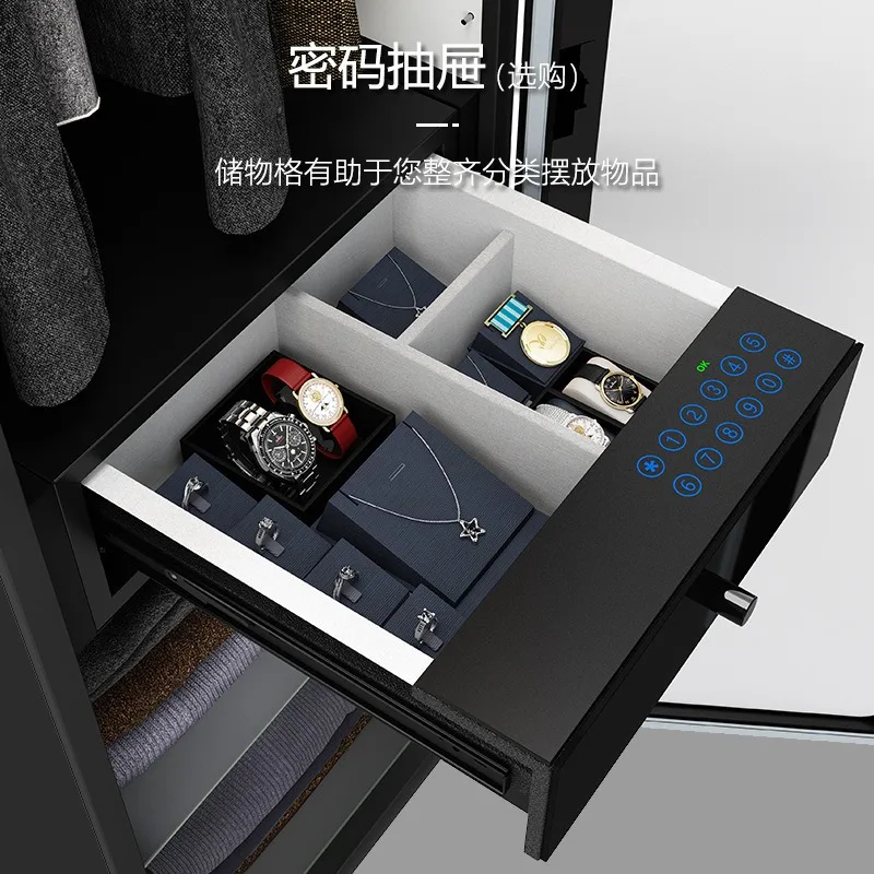 Metal moisture-proof wardrobe, side-by-side combination lock wardrobe, frosted glass double-door combination cabinet