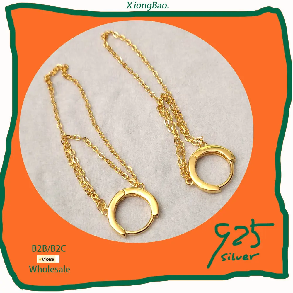 

Stamp 925 Sterling Silver Popular Style Women Jewelry 2026 New Fashion Double Layer Chain Tassel Drop Earrings For Women hot