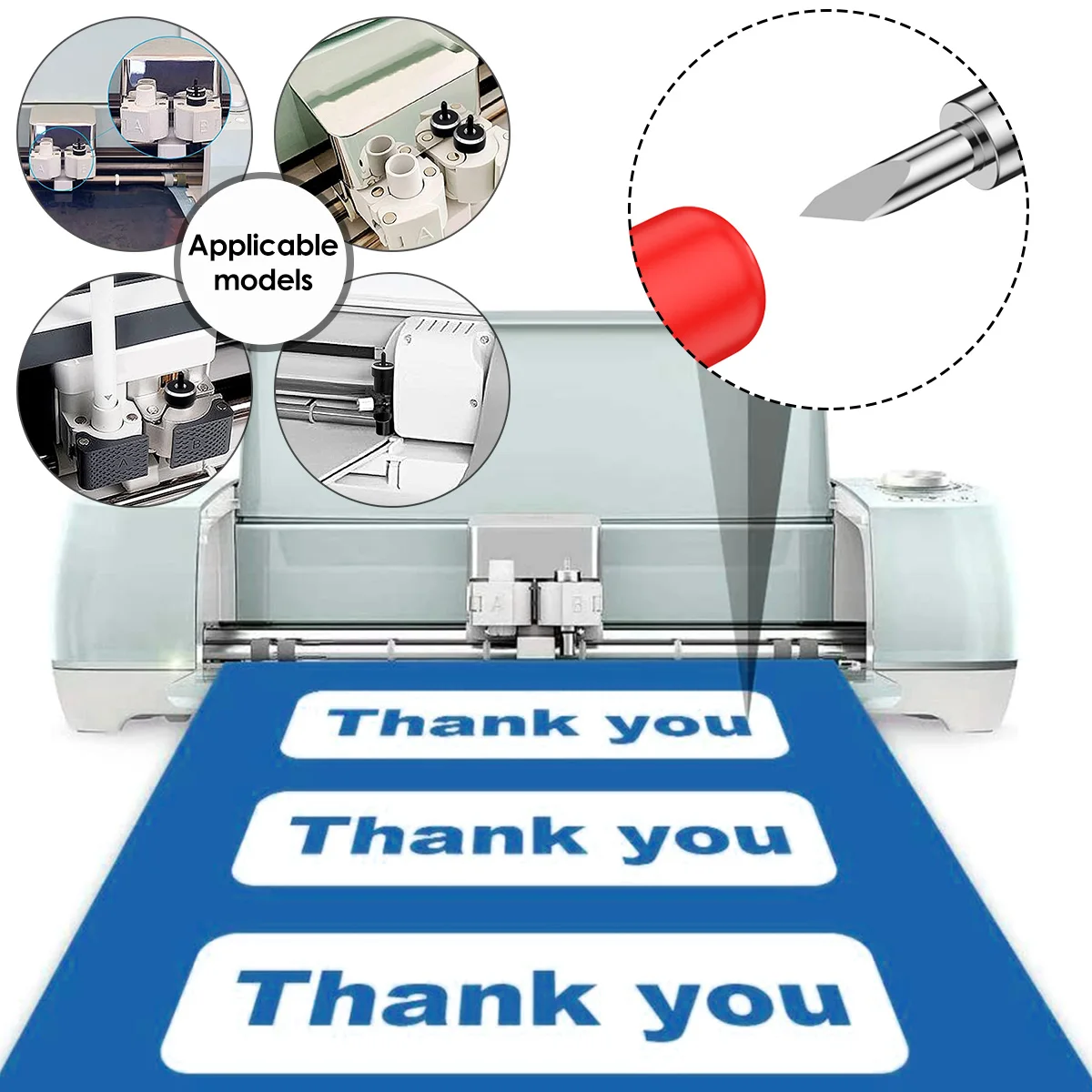 Imagem -03 - Lâminas de Substituição para Roland Cricut Lâminas de Faca Ferramentas Elétricas Corte Plotter 45 60 Graus 20 50 Pcs