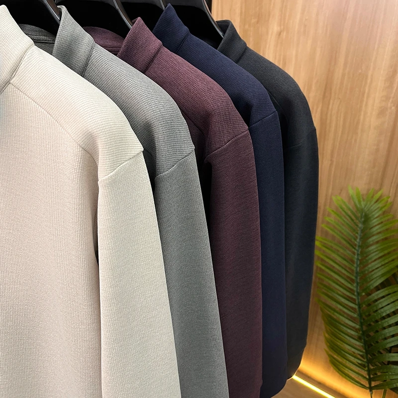 Luxusmarke Herbst Neuheit: Reißverschluss-Pullover mit halbhohem Kragen für Herren, heiß begehrter, warmer und modischer Strickpullover aus Samt. – Detail 2
