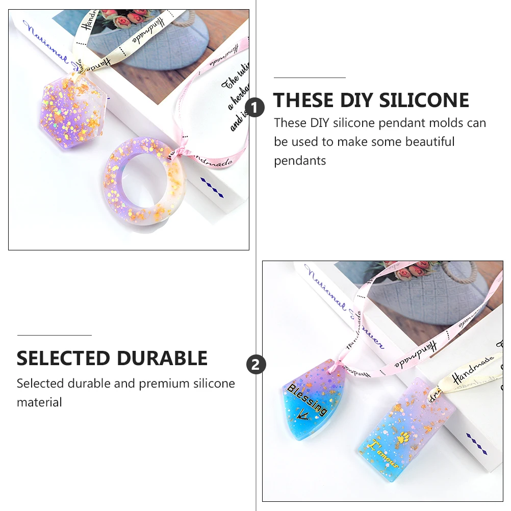 

1 set 1 Set Silicone Pendant Mold Diy Casting Molds Key Chain Epoxy Wax Flakes Durable Jewelry Tool Car Hanging Craft Kit
