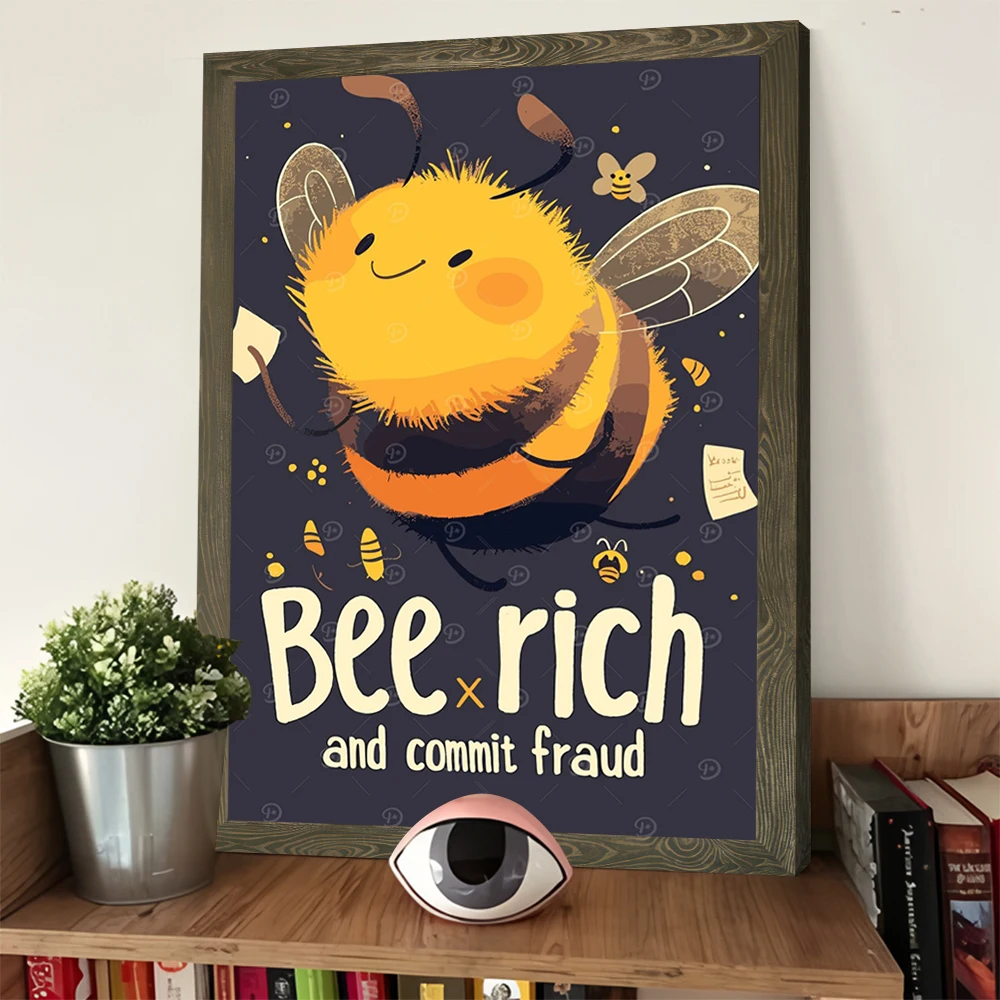 النحل الغنية والتفكيك الاحتيال مضحك يطبع المشارك مخصص حائط لوح رسم الفن ديكور المنزل الحديث غرفة المعيشة عصا ديكو ديكور #3