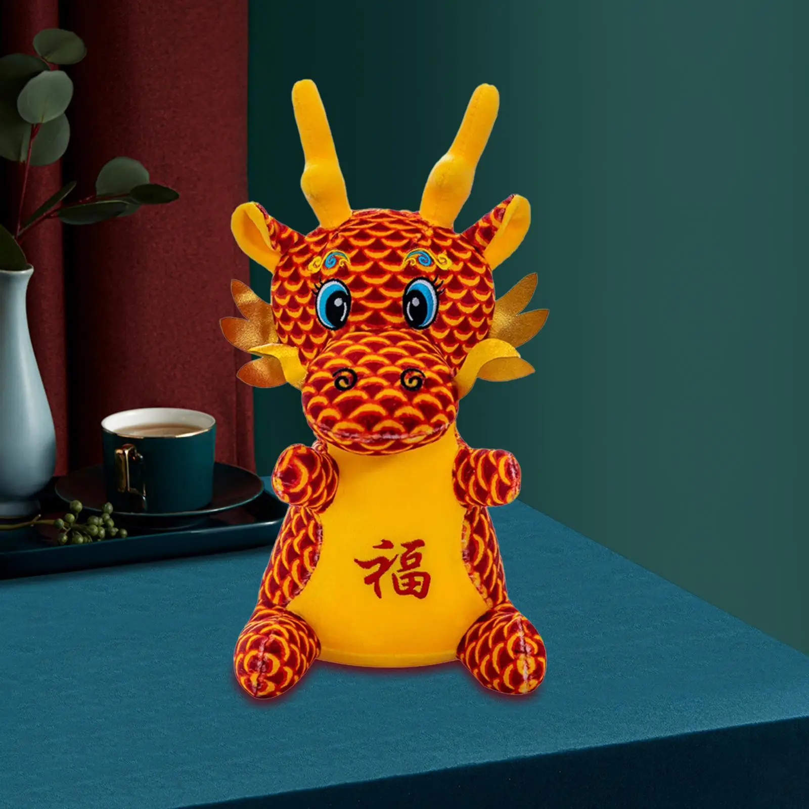 Chinese Dragon Plush Toy Stuffed Animal Doll for Spring Festival Table Party