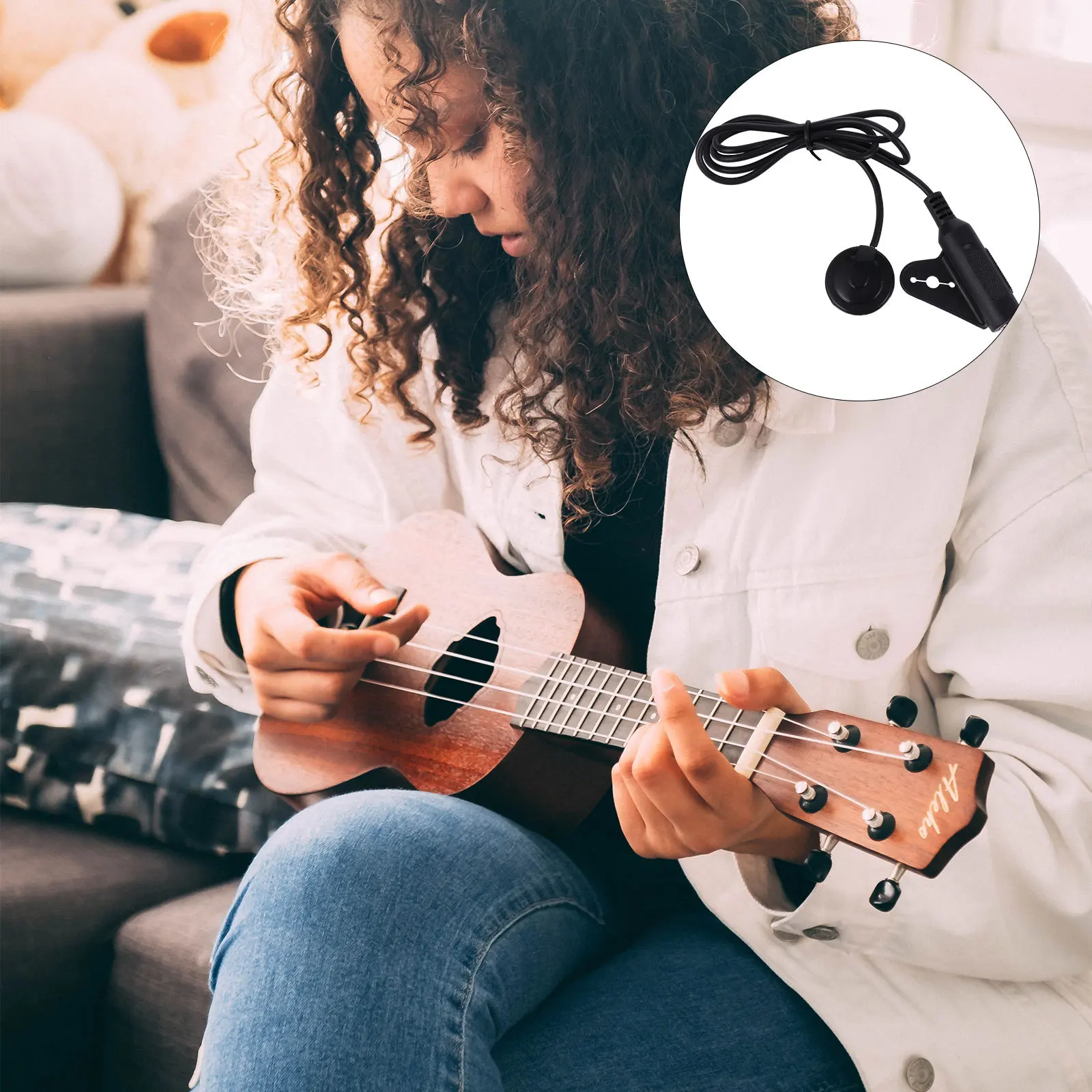 Ukulele Wandler Akustische Gitarre Violine Pickup Schwarz Zurück Kleber Kleine Größe Professionelle Gitarre Pickup Teile