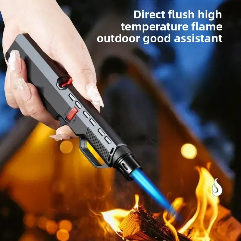 Pen Style Straight Forward Windproof Blue Flame Turbine Torch Lighter, Compact and Portable Kitchen BBQ Outdoor Ignition Tool - Image 3