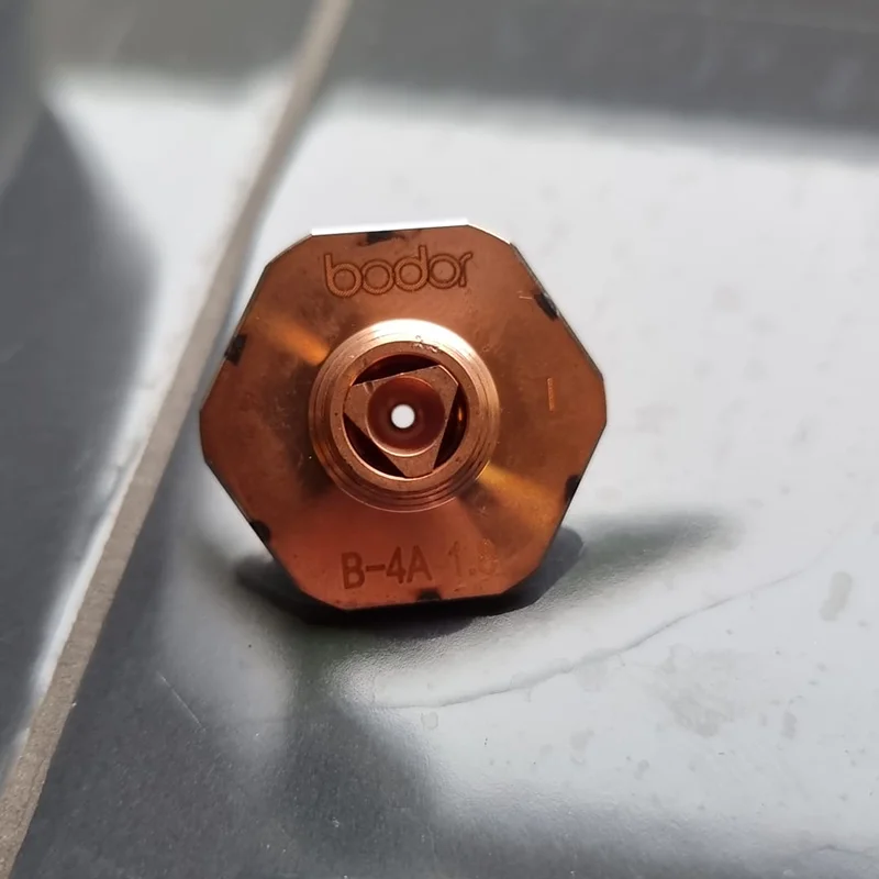Bodor عالية السرعة D28 H15 M11 فوهات القطع بالليزر سداسية النحاس 1.0 1.2 1.4 1.6 1.8 عيار الطوابق المزدوجة فوهة B-4A #4