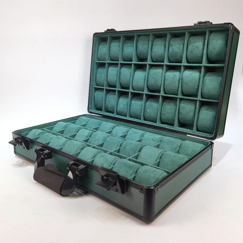 Aluminum Case Watch Box 48 Slots Watch Storage Luxury Suitcase Watches Collection Box Display Travel Organizer for Men Gifts