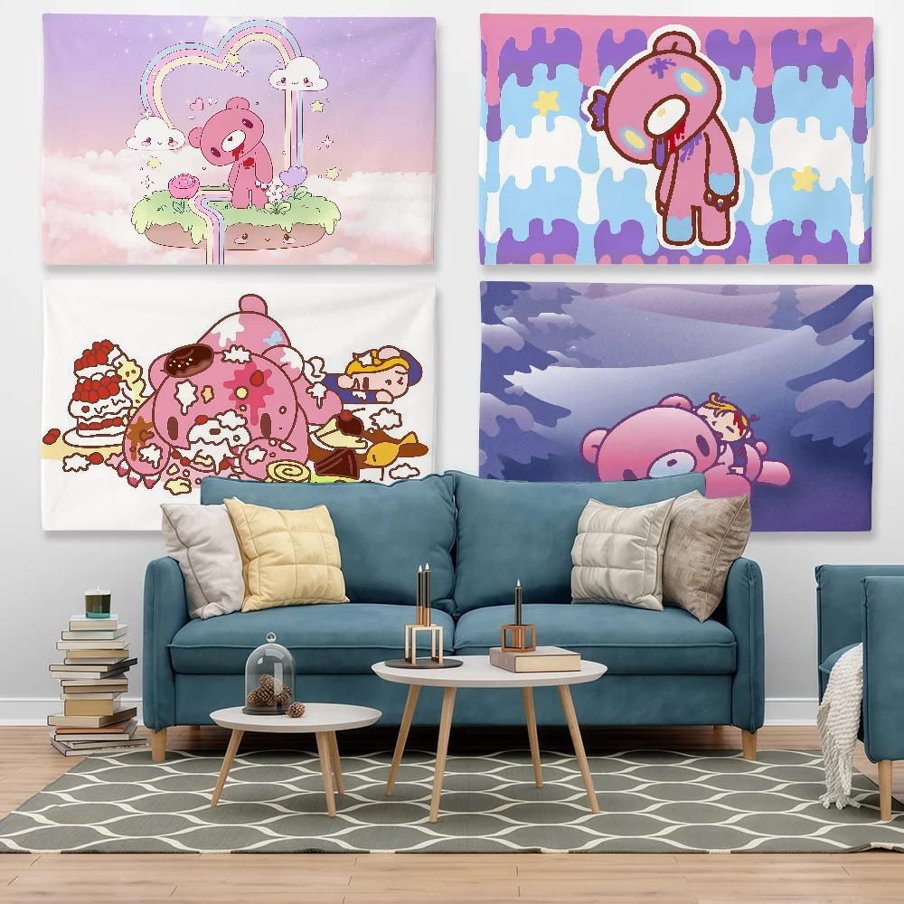 Cartoon G-Gloomy B-Bear Flag Tapestry Outdoor Party Bedroom Living Room Dormitory Decorative Themed Wall Hanging Banner Gift