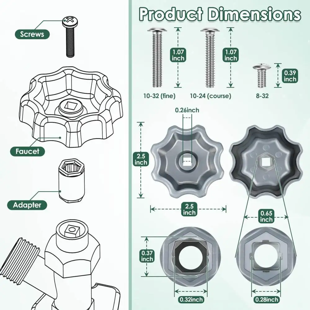 Replacement Circular Faucet Handle For Outdoor Garden Tap Valve Zinc Alloy Repair Parts Durable Replacement Handwheel