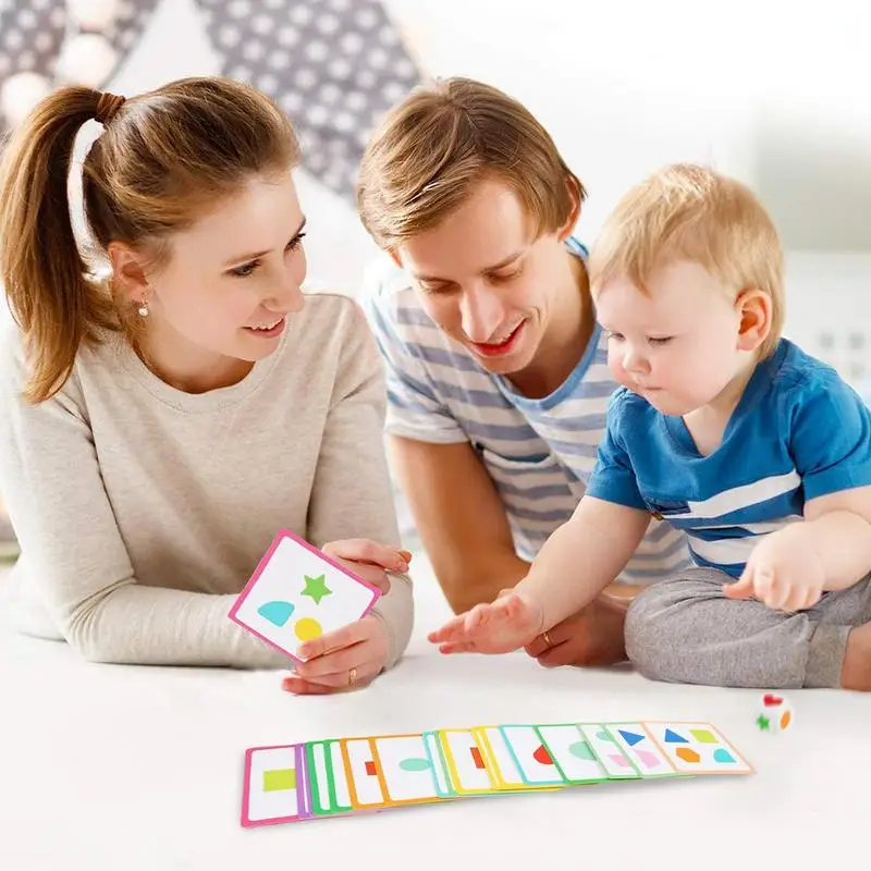 Dice For Classroom Cartoon Wood Shape Matching Game Classroom Dice With Box Development Toys For Cultivate Children's Sense Of